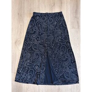 Vintage Y2K WHIMSIGOTH WITCHY Briggs Petite Womens Black Paisley Button Skirt M